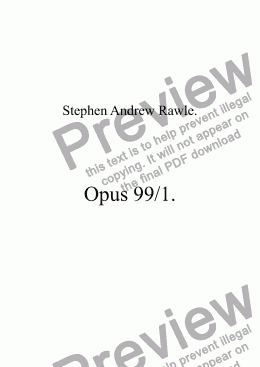 page one of Opus 99/1, The City.