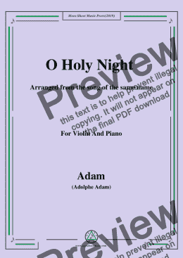 page one of Adam-O Holy night cantique de noel,for Violin and Piano