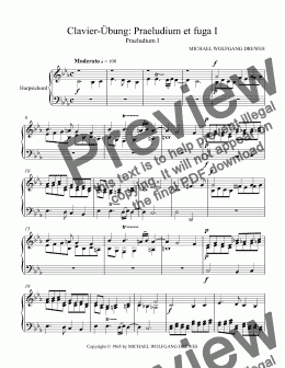 page one of Clavier-Übung: Praeludium et fuga I
