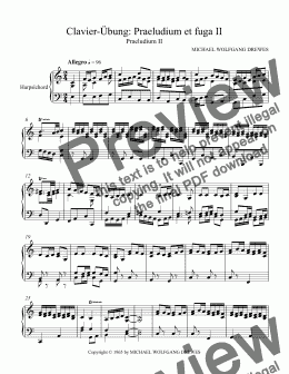 page one of Clavier-Übung: Praeludium et fuga II