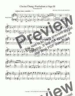 page one of Clavier-Übung: Praeludium et fuga III