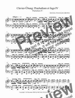 page one of Clavier-Übung: Praeludium et fuga IV