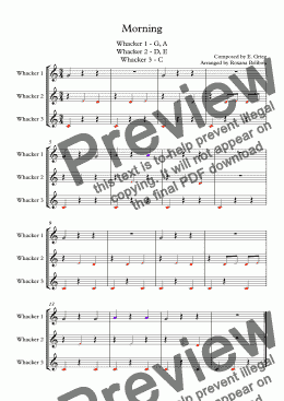 page one of Morning for 8 Notes Diatonic Boomwhackers