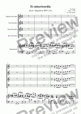 page one of Et misericordia (Bach)
