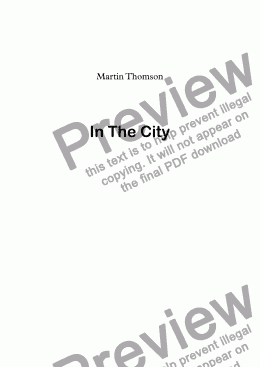 page one of In The City