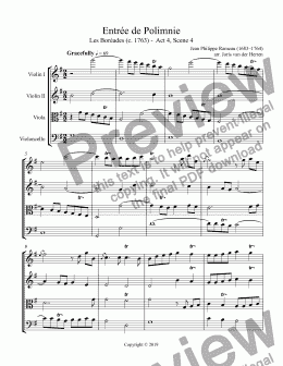 page one of Entrée de Polimnie [graceful wedding procession] (string quartet)