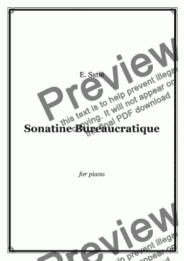 page one of Satie - Sonatine Bureaucratique - piano solo