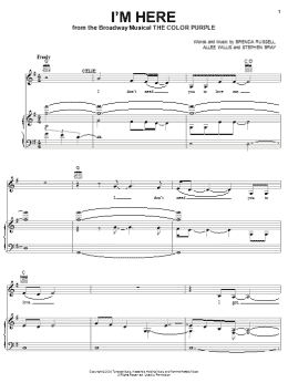 page one of I'm Here (Piano, Vocal & Guitar Chords (Right-Hand Melody))
