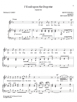page one of I'll Sail Upon The Dog-Star (Piano & Vocal)