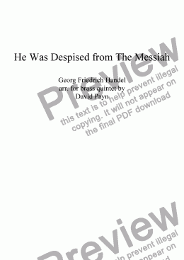 page one of He Was Despised from The Messiah