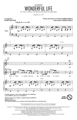 page one of Wonderful Life (from Smallfoot) (arr. Mark Brymer) (2-Part Choir)