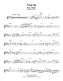 page one of Tune Up (Alto Sax Transcription)