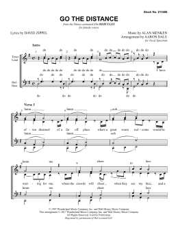 page one of Go The Distance (from Hercules) (arr. Aaron Dale) (SSAA Choir)