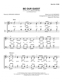 page one of Be Our Guest (from Beauty And The Beast) (arr. Steve Delehanty) (SATB Choir)