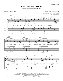 page one of Go The Distance (from Hercules) (arr. Aaron Dale) (TTBB Choir)