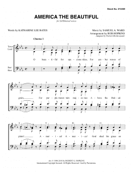 page one of America, The Beautiful (arr. Rob Hopkins) (SATB Choir)
