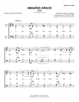 page one of Amazing Grace (arr. Tom Gentry) (SATB Choir)