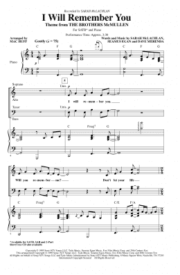 page one of I Will Remember You (arr. Mac Huff) (SATB Choir)