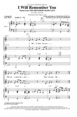 page one of I Will Remember You (arr. Mac Huff) (2-Part Choir)