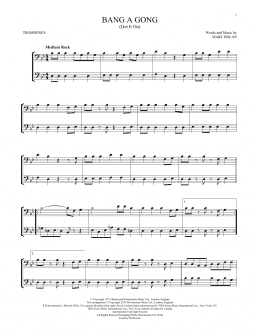 page one of Bang A Gong (Get It On) (Trombone Duet)