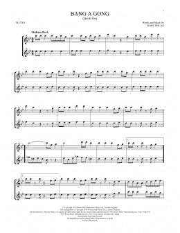 page one of Bang A Gong (Get It On) (Flute Duet)
