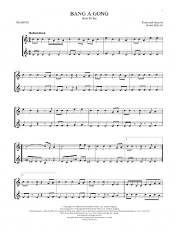 page one of Bang A Gong (Get It On) (Trumpet Duet)