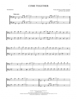 page one of Come Together (Trombone Duet)