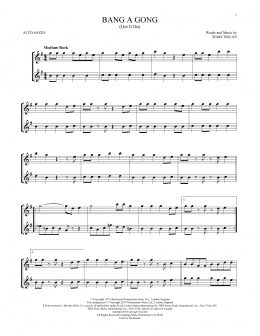 page one of Bang A Gong (Get It On) (Alto Sax Duet)