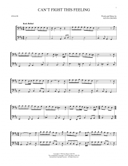 page one of Can't Fight This Feeling (Cello Duet)