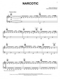 page one of Narcotic (Piano, Vocal & Guitar Chords (Right-Hand Melody))