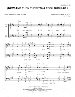 page one of (Now And Then There's) A Fool Such As I (arr. Aaron Dale) (TTBB Choir)
