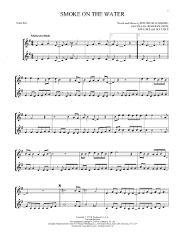 page one of Smoke On The Water (Violin Duet)