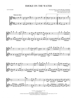 page one of Smoke On The Water (Alto Sax Duet)