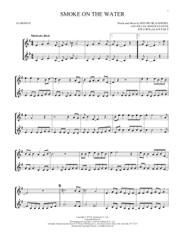 page one of Smoke On The Water (Clarinet Duet)