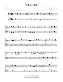 page one of Cold As Ice (Trombone Duet)
