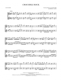 page one of Crocodile Rock (Alto Sax Duet)