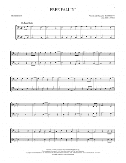 page one of Free Fallin' (Trombone Duet)