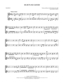 page one of Hurts So Good (Trumpet Duet)
