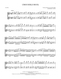 page one of Crocodile Rock (Flute Duet)