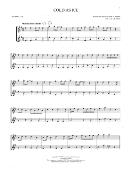 page one of Cold As Ice (Alto Sax Duet)