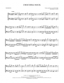 page one of Crocodile Rock (Trombone Duet)