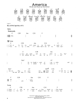 page one of America (Guitar Lead Sheet)