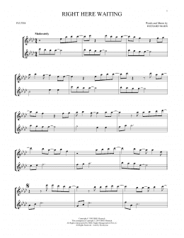 page one of Right Here Waiting (Flute Duet)
