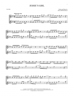 page one of Jessie's Girl (Flute Duet)