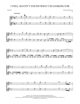 page one of I Still Haven't Found What I'm Looking For (Violin Duet)