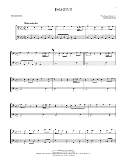 page one of Imagine (Trombone Duet)
