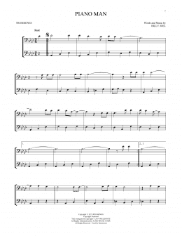 page one of Piano Man (Trombone Duet)