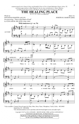 page one of The Healing Place (SATB Choir)