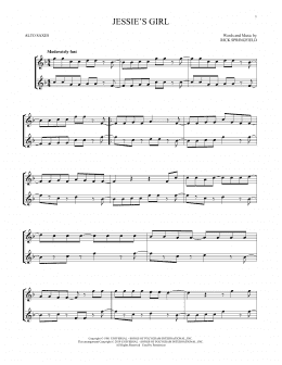 page one of Jessie's Girl (Alto Sax Duet)