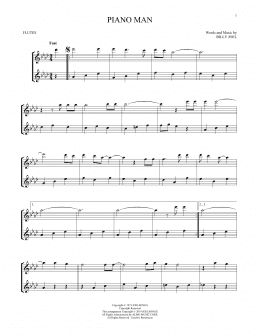 page one of Piano Man (Flute Duet)